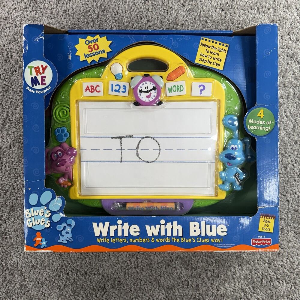 VTG/VERY RARE-NEW Old Stock-2001 Blues Clues Fisher Price-Write with Blue-*READ